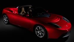 The Tesla roadster electric sports car