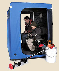 Portable ice fishing shelters and equipment from Clam Corporation in Minnesota